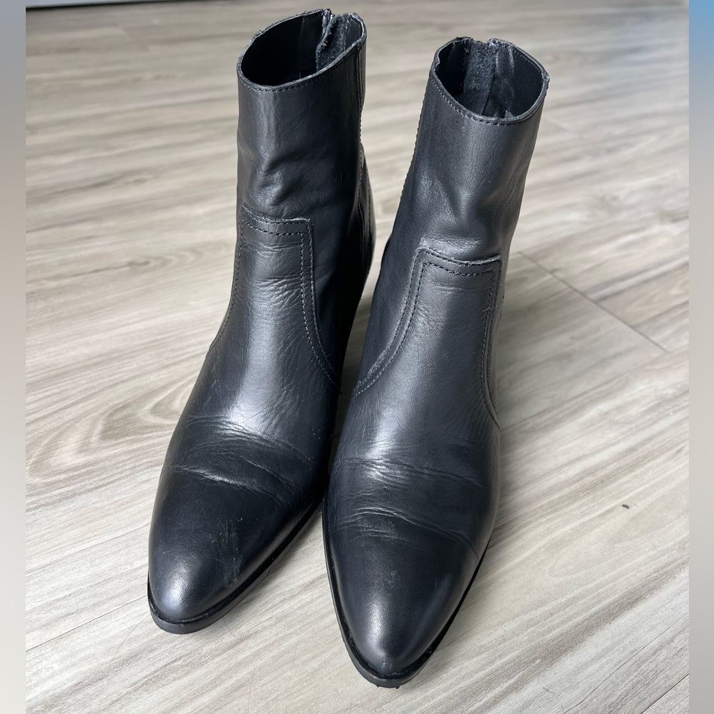 Mango - Leather Pointed Ankle Boots Black - size 37 - Women - Picture 3 of 6
